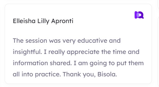Testimonial from Elleisha Lilly Apronti
