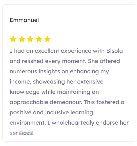 Testimonial from Emmanuel