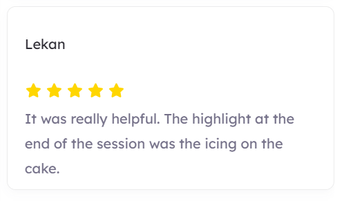 Testimonial from Lekan