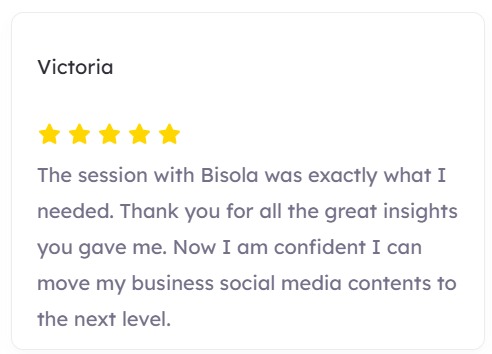 Testimonial from Victoria