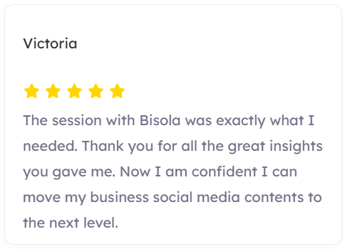 Testimonial from Victoria